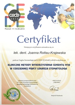 certyfikat stomatologia