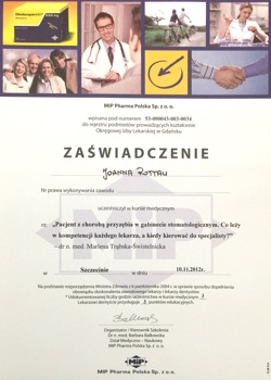 zaswiadczenie stomatolog